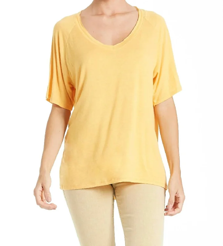 Can't Be Beat Taylor Raglan Sleeve Top In Marigold