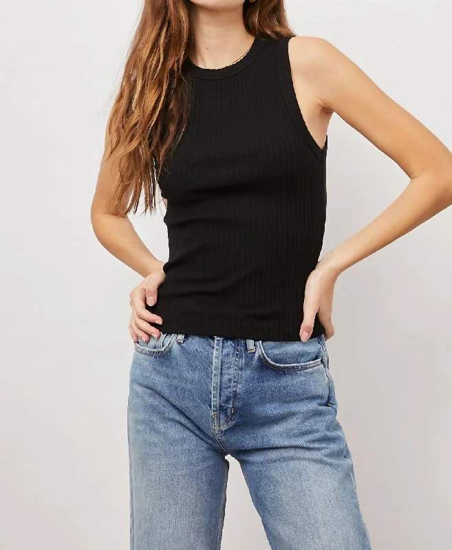 YEAR-End Sale The Racer Tank Top In True Black