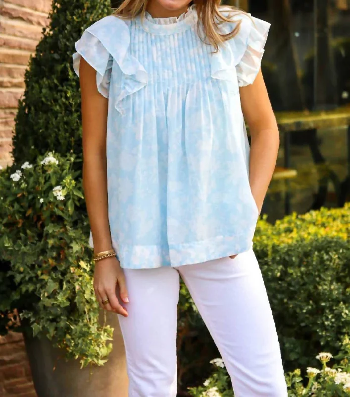 Time-Limited Offer The Skye Pleated Top In Blue