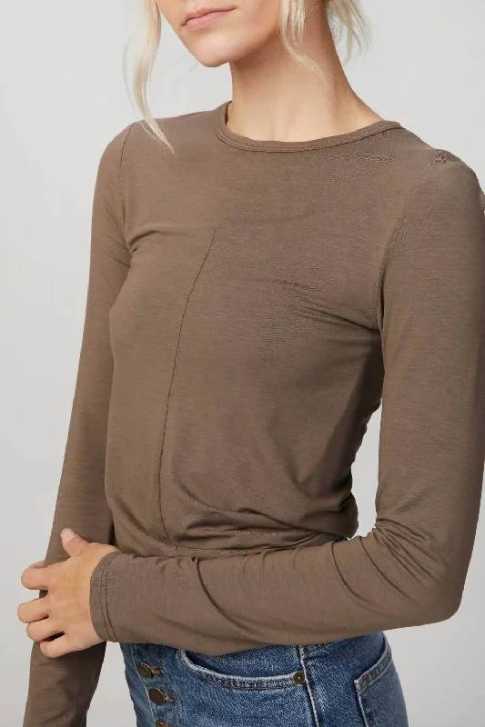 Lowest Price Twisted Cropped Top In Brown