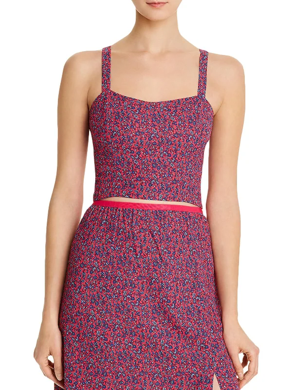 Savings Spectacular Verona Womens Floral Sleeveless Crop Top