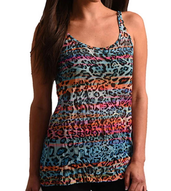 Unmissable Offer Vibrant Leopard Tank In Multi