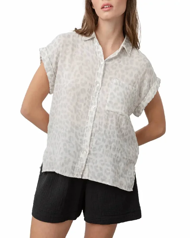 Final Markdown Whitney Print Shirt In Grey Jaguar