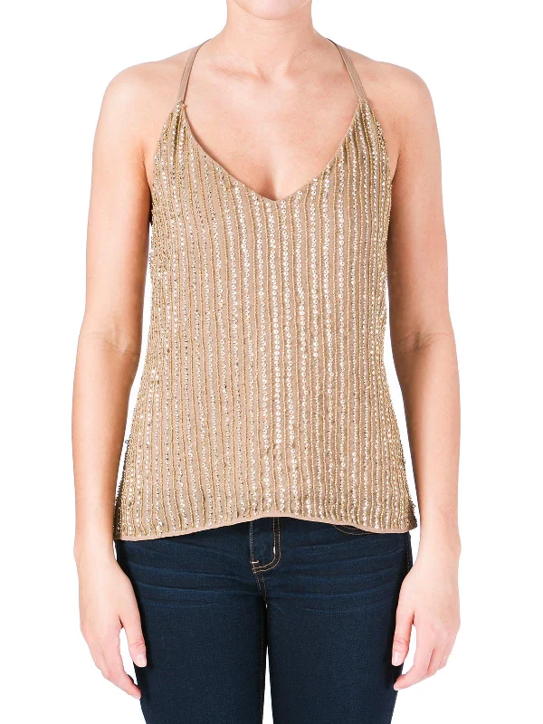 Deal Dash Whitney Womens Chiffon Embellished Tank Top