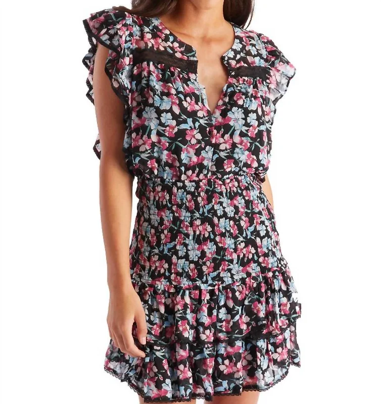 Overstock Willow Top In Black Floral
