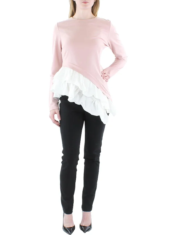 Deep Discounts Womens Asymetric Layered Blouse