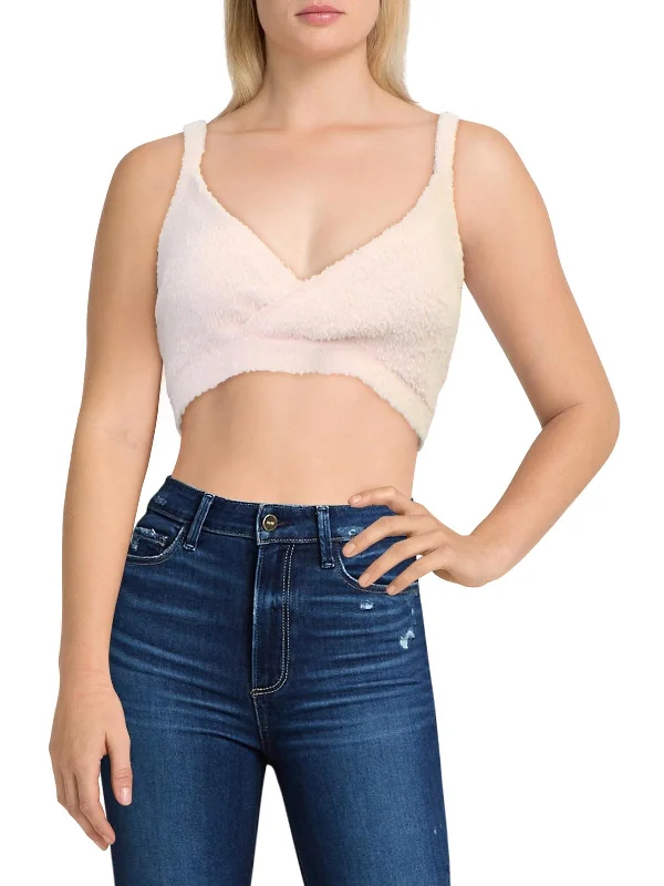 Now or Never Womens Cropped Chenille Tank Top