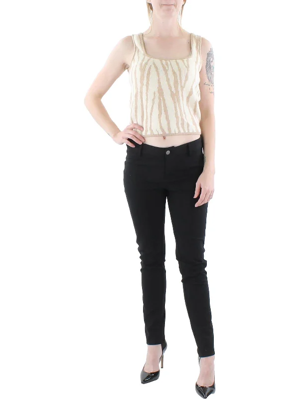 Closeout Sale Womens Cropped Knit Tank Top