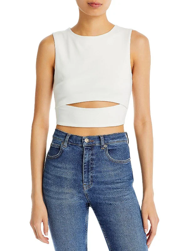 Price Reduction Womens Cut-Out Knit Cropped