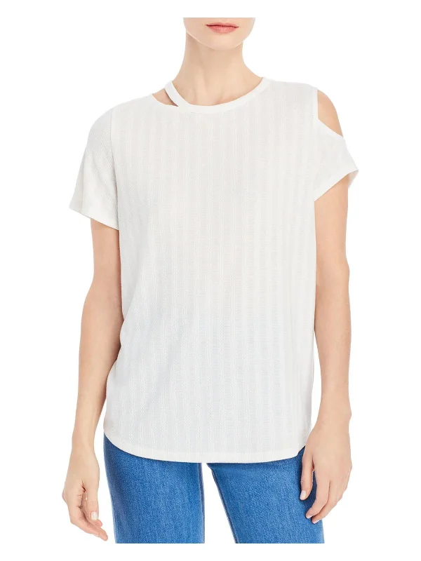 Can't Be Beat Womens Cut-Out Ribbed Pullover Top