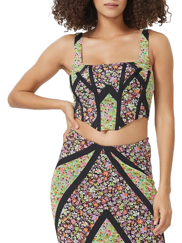 Lowest Price Womens Floral Hi-Low Cropped