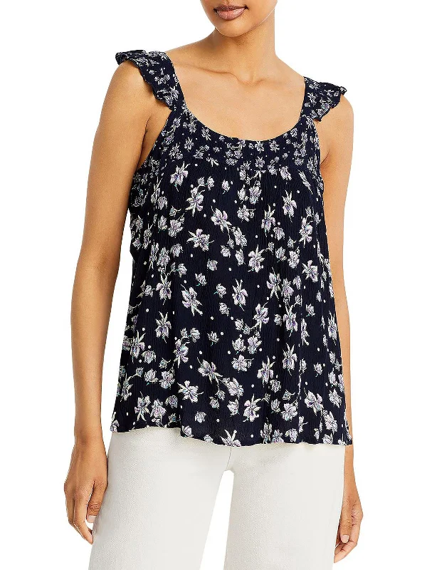Closeout Womens Floral Print Textured Tank Top