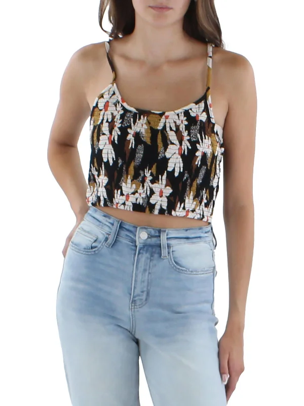 Year-End Sale Womens Floral Ribbed Tank Top