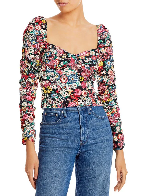 Reduced Prices Womens Floral Smocked Cropped