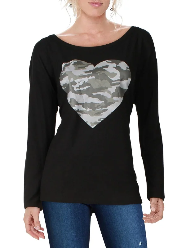 Loyalty Reward Womens Graphic Scoop Neck Pullover Top