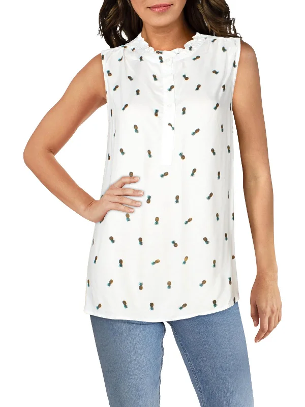 Super Sale Womens Graphic Sleeveless Tunic Top