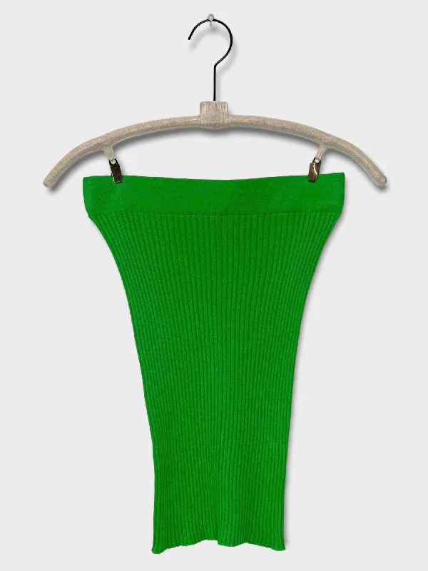 Low Prices Women's Knitted Ribbed Top In Green