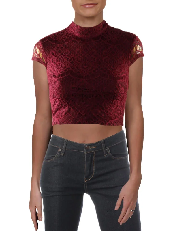 Amazing Deals Womens Lace Night Out Crop Top