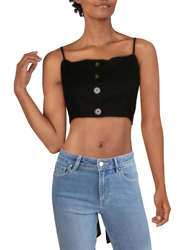 Sale Event Womens Linen Blend Tie Back Bandeau Top