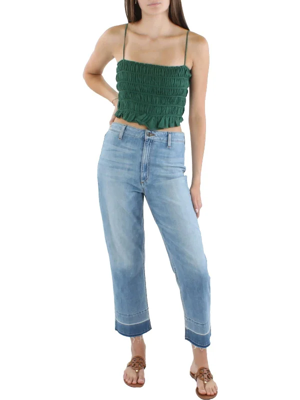 Huge Discounts Womens Linen String Tie Cropped