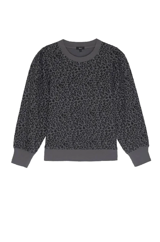 Clearance Event Women's Marcie Sweatshirt In Charcoal Mini Cheetah