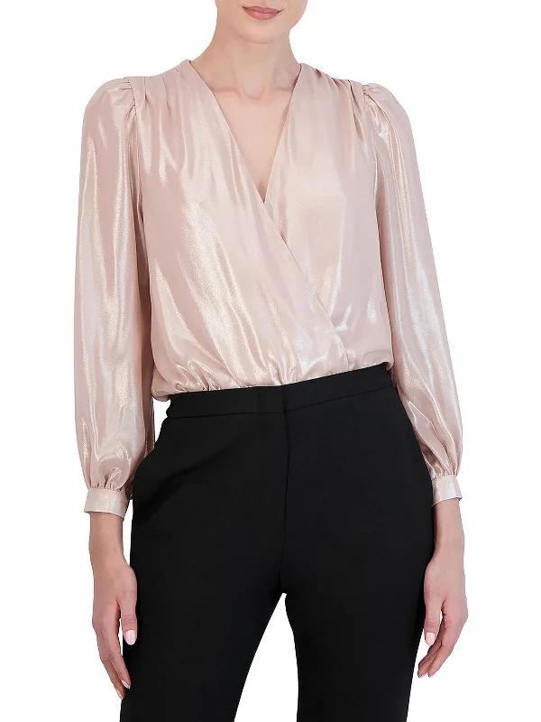 Lowest Prices Womens Metallic V-Neck Bodysuit