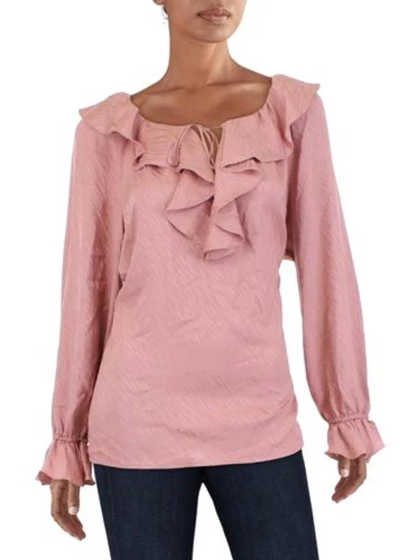 Value Deals Womens Printed Ruffled Blouse
