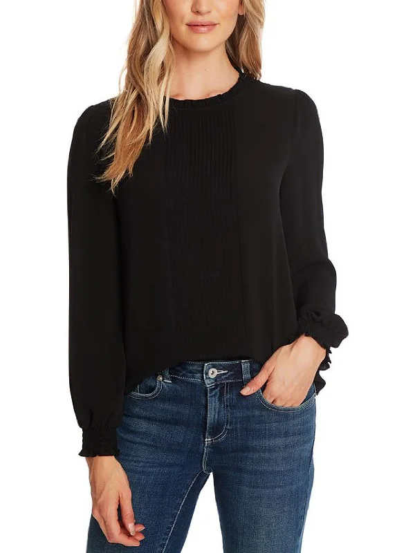 Extra Savings Womens Ruffled Pleats Blouse