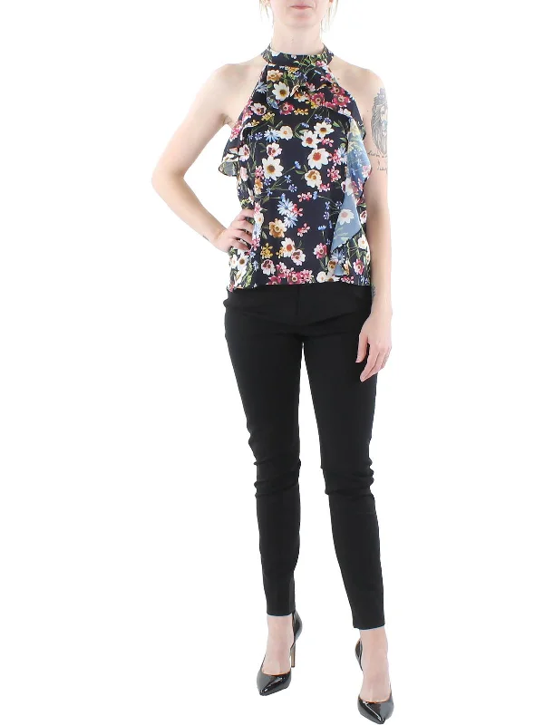 Deal Zone Womens Ruffled Tank Halter Top