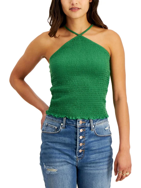 Stock Up and Save Womens Smocked Halter Cropped