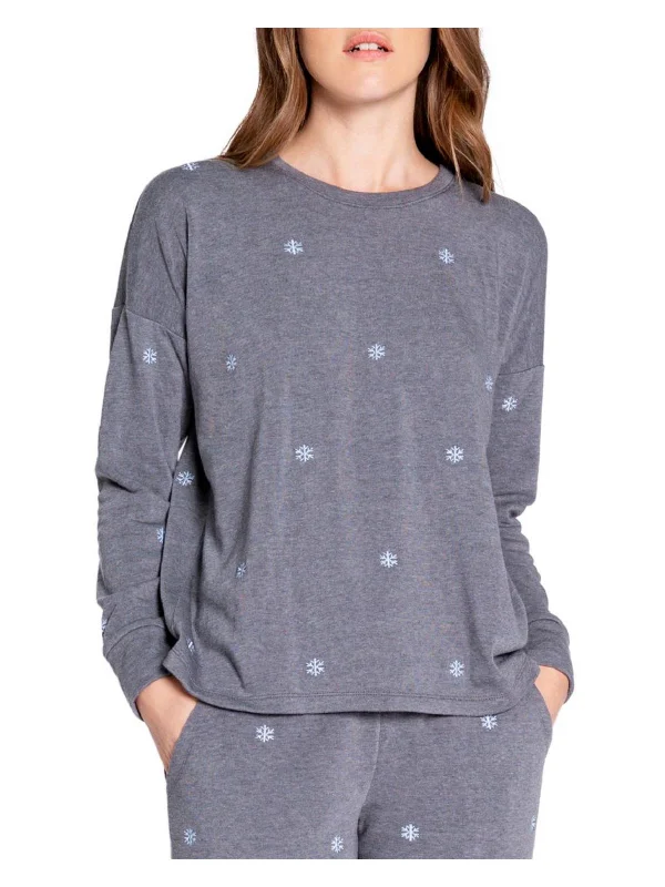 Extra Savings Womens Snowflakes Crewneck Sweatshirt