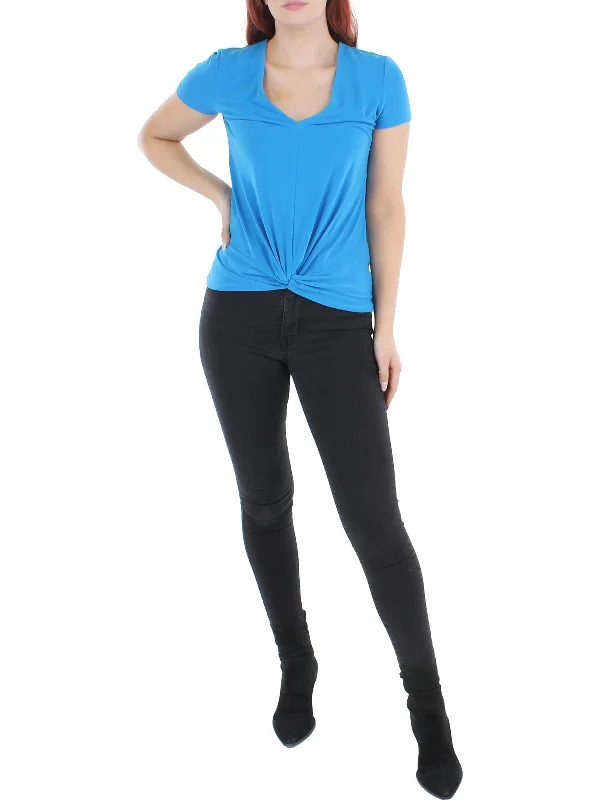 Special Buy Womens Stretch Knot-Front Blouse