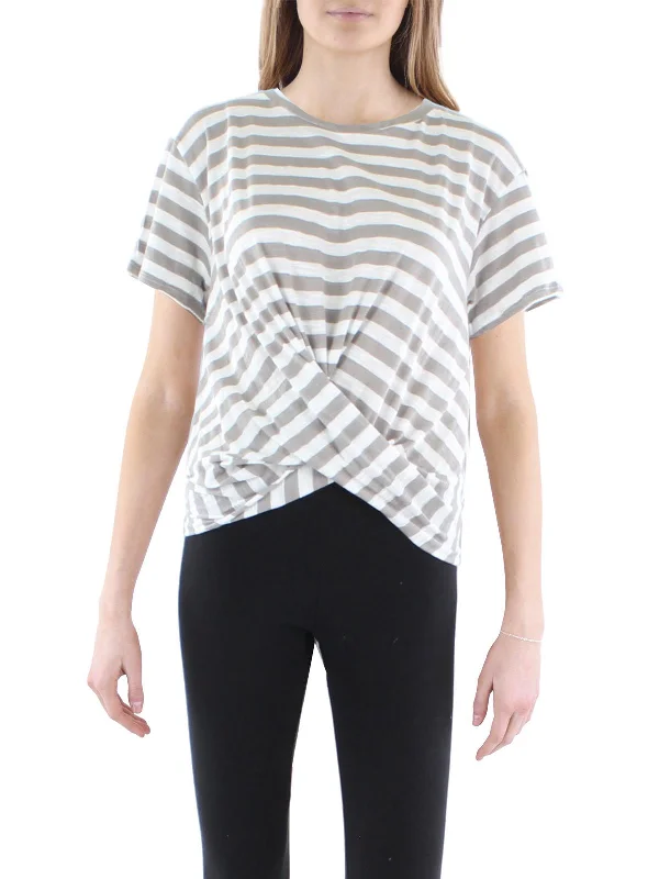 Weekend Flash Sale Womens Striped Tie Back T-Shirt