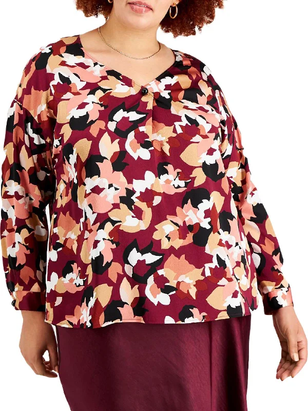 Flash Deals Womens V Neck Embellished Blouse