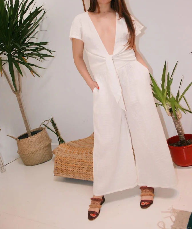 Deep Discounts Wrap Top In Off White