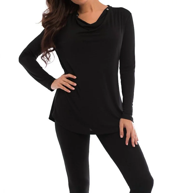 Online Exclusive Wrinkle Free Drop Neck Blouse In Black