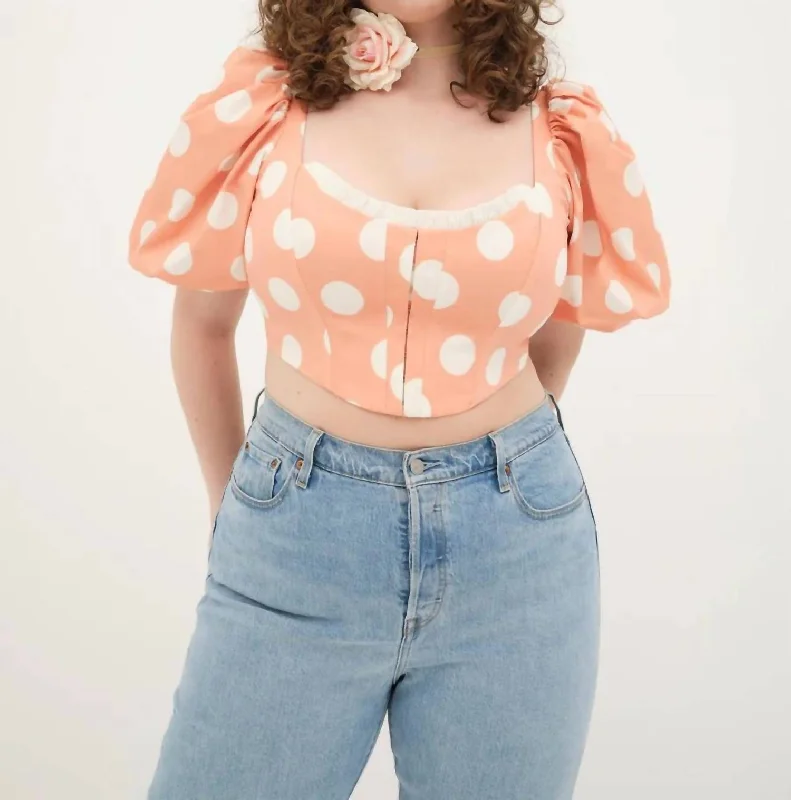 Anniversary Sale Yasmin Blouse in Orange/White