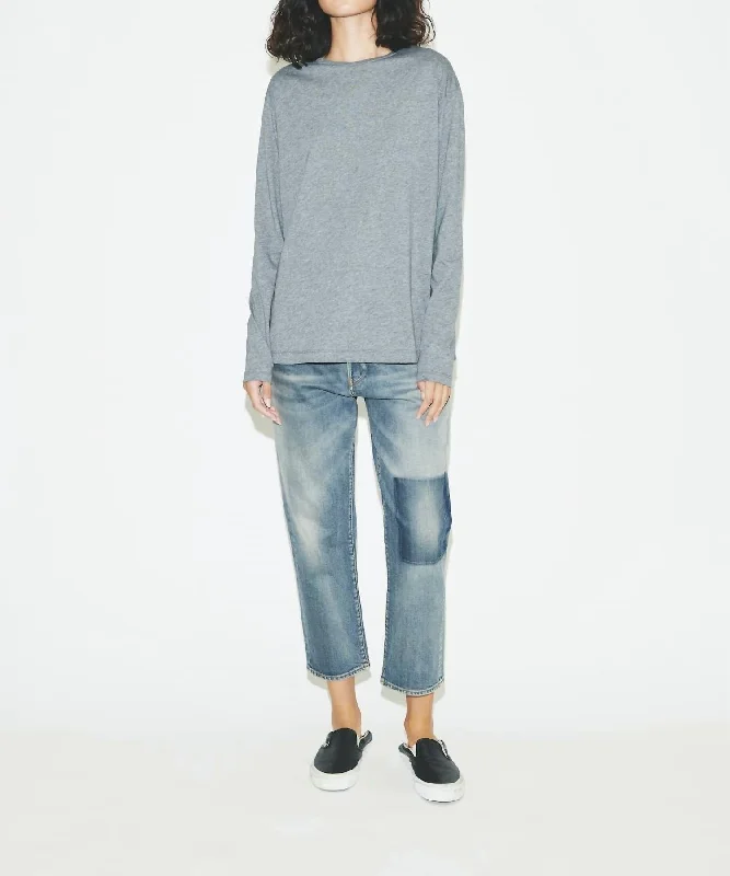 Super Deal Yoke Tee In Grey Melange