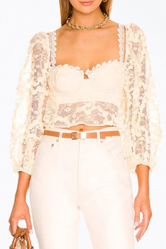 Quick Sale Ysabelle Crop Top In Ivory