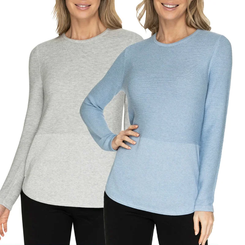 Markdown Madness Advent Women's Lightweight Cotton Blend Textured Knit Tunic Sweater