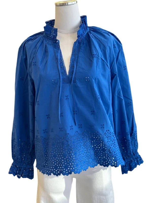 Hurry In Alora Blouse In Cobalt