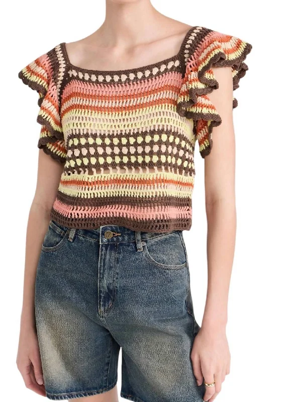 Act Fast Anna Top In Tropical Crochet