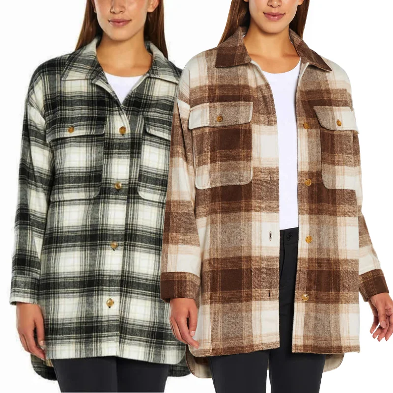 Deep Discounts Banana Republic Women's Plaid Midweight Button-up Shirt Jacket