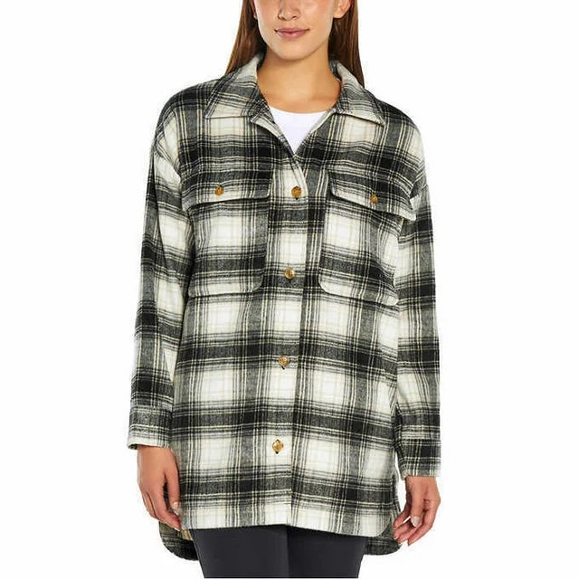 Online Only Banana Republic Women's Plaid Midweight Button-up Shirt Jacket