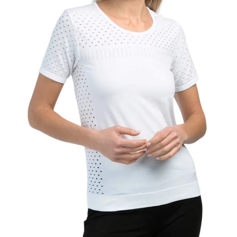 Extra Savings Betsey Johnson Women's Moisture Wicking Laser Cut Seamless Active T-Shirt