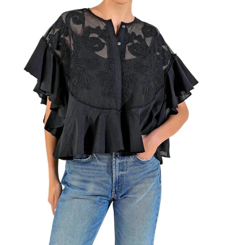 New Markdowns Bridgitte Top In Onyx Black
