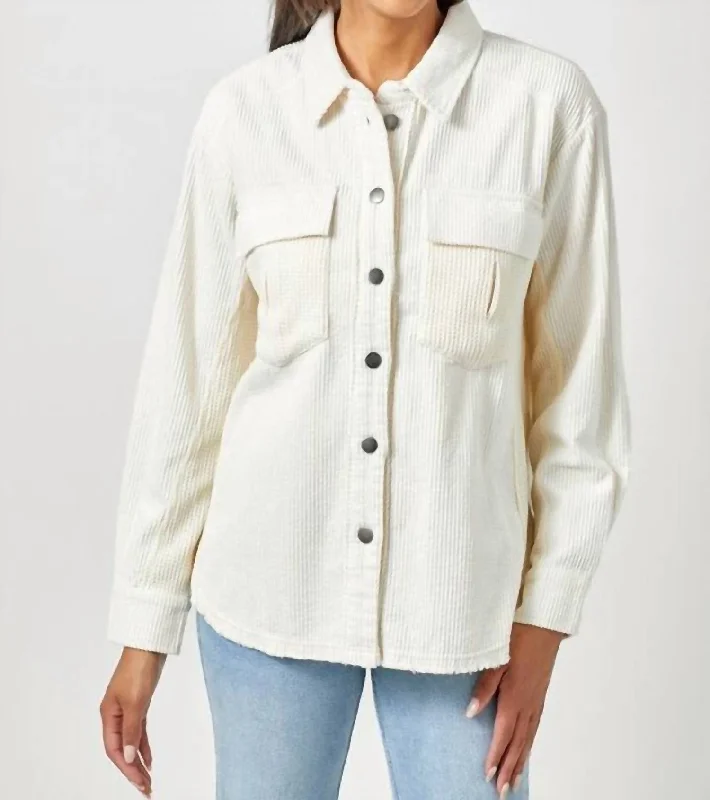 Instant Discount Button Down Coat Jacket In Ivory