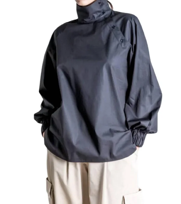 Limited Availability Button Neck Shirt In Black