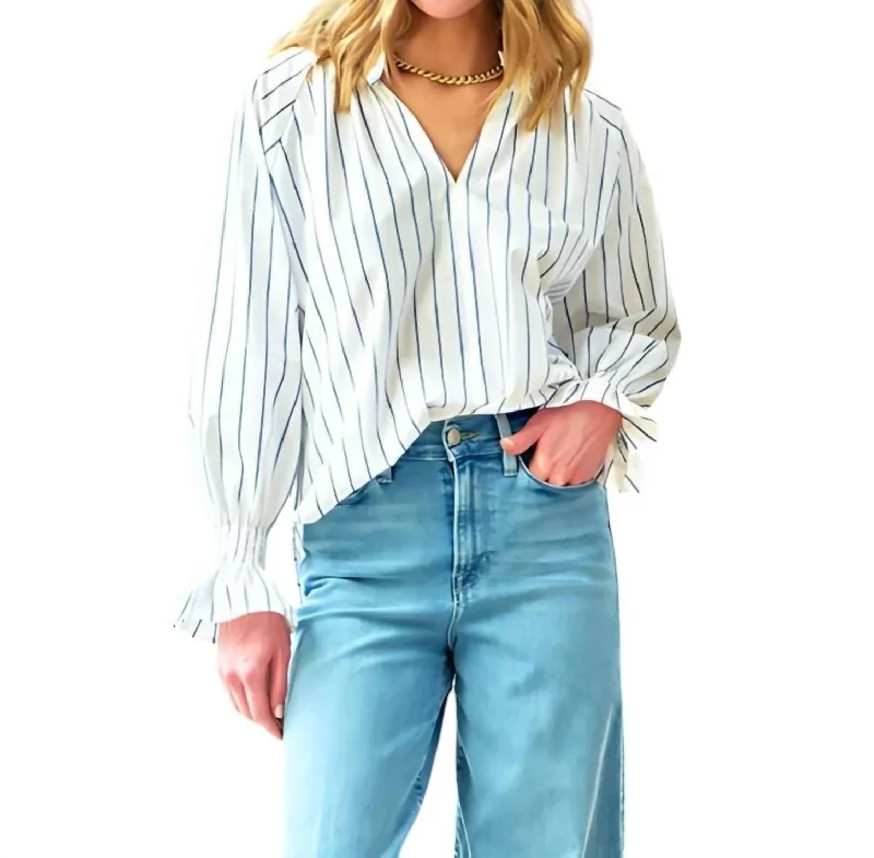 Price Drop Alert Candace Top In Natural White/blue