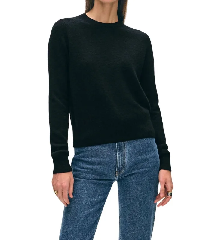 Midnight Madness Cashmere Shrunken Top In Black